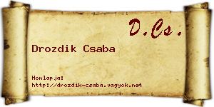 Drozdik Csaba névjegykártya